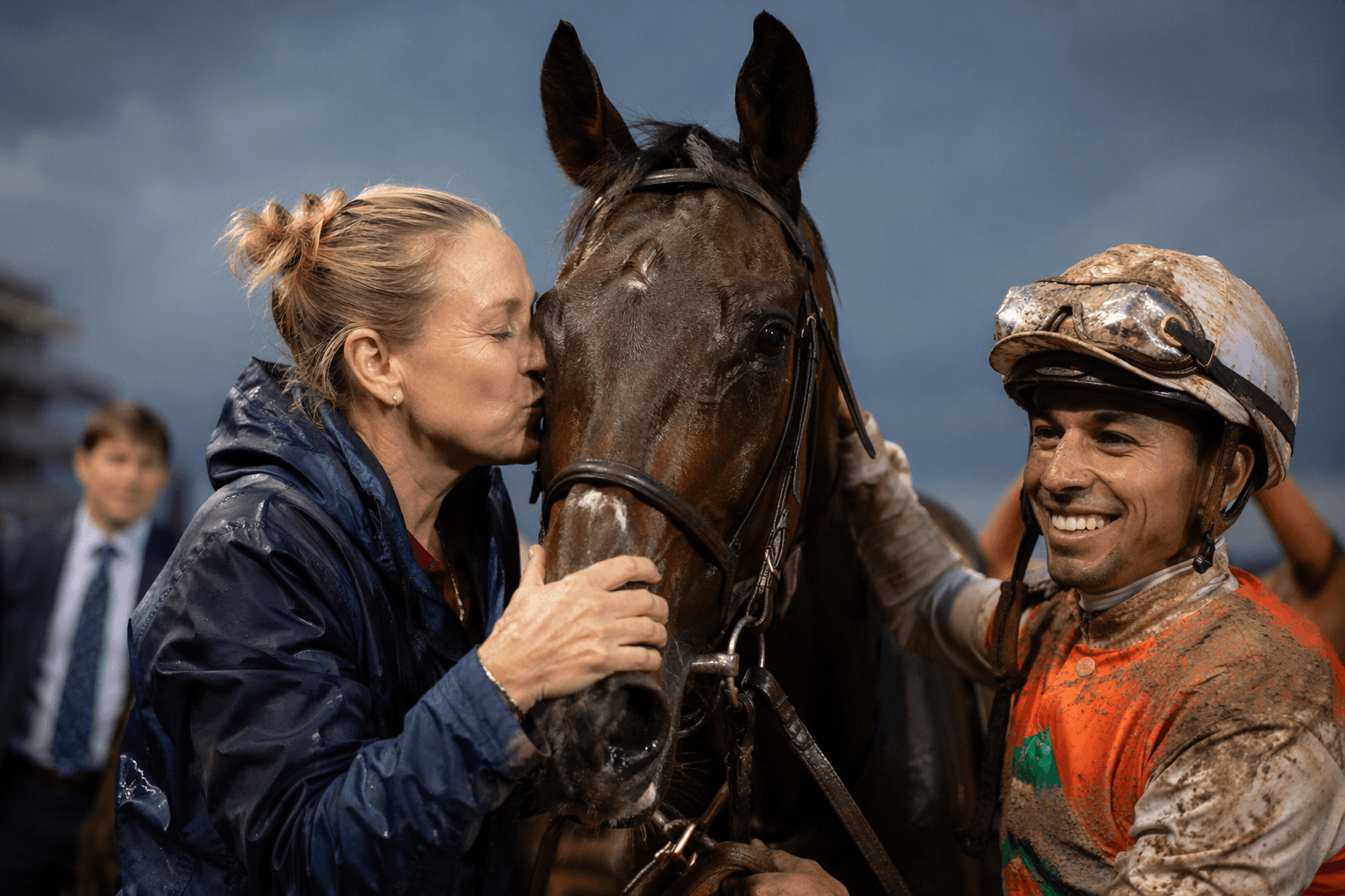 Cherie DeVaux and Jose Ortiz honor Golden Tempo after historic Derby win