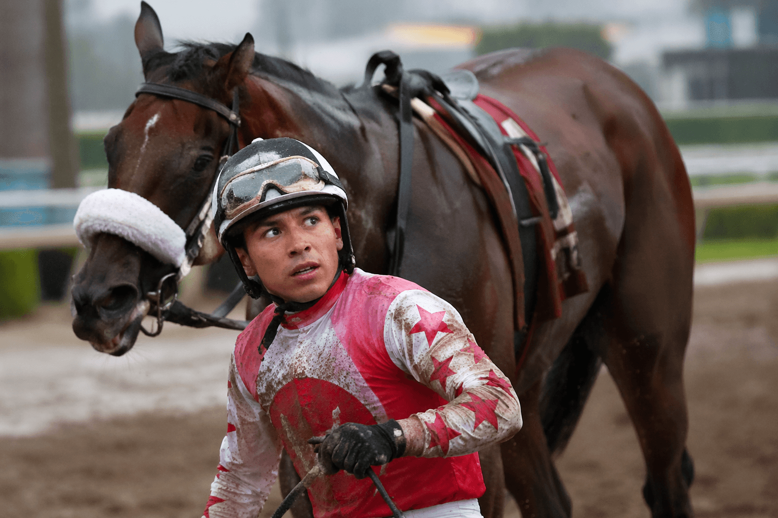 Zayas escapes injury after brutal Belmont at the Big A fall