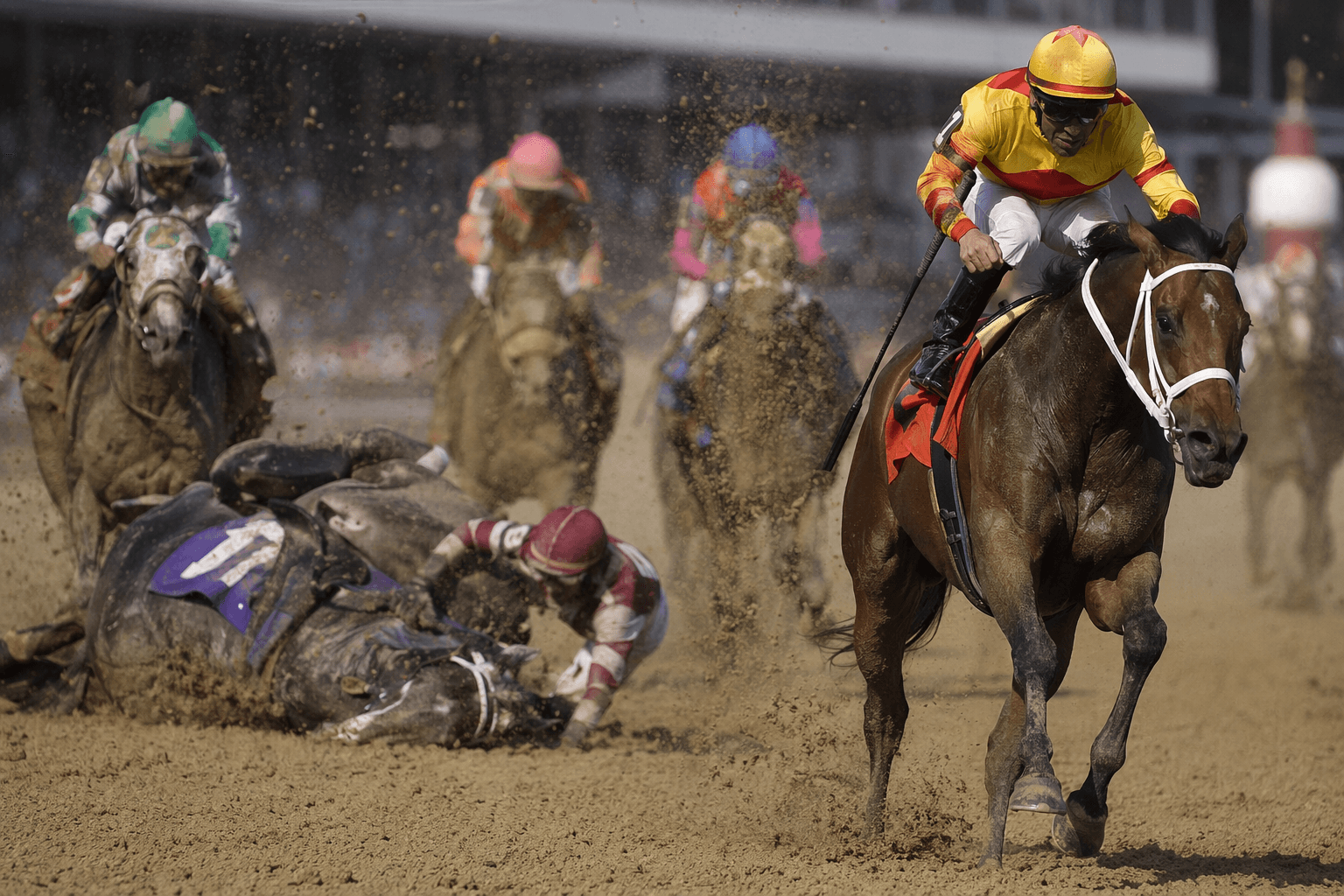 Saratoga opens in heat as four-horse spill overshadows To a Flame win