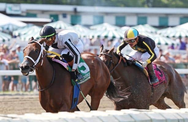 My Miss Mo wins Grade 3 Monmouth Oaks gate to wire