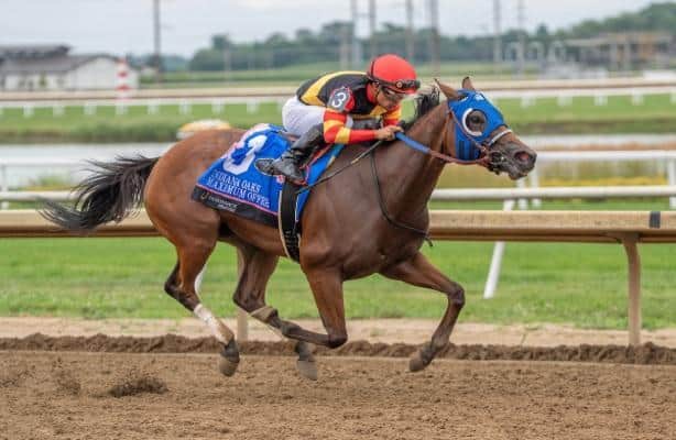 Maximum Offer wires Indiana Oaks for first stakes win